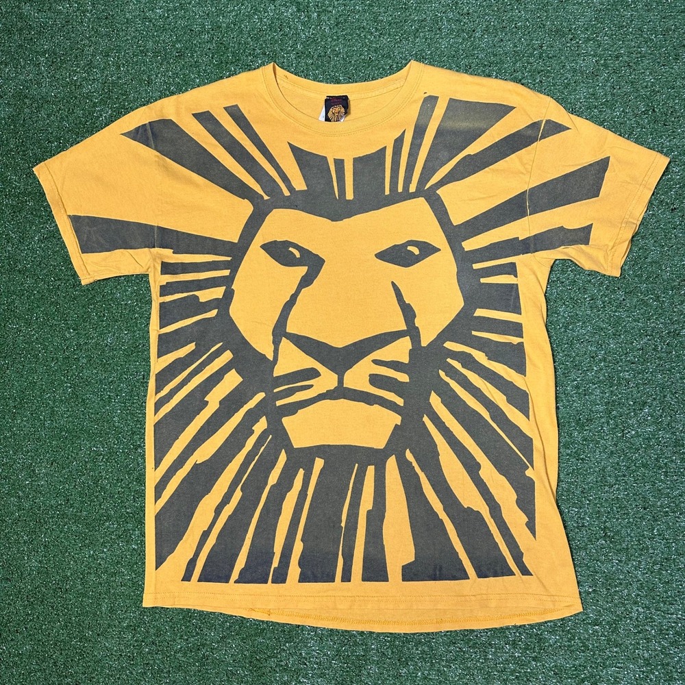 Disney The‎ Lion King Broadway Musical T-Shirt Mens Large Yellow Graphic Tee
